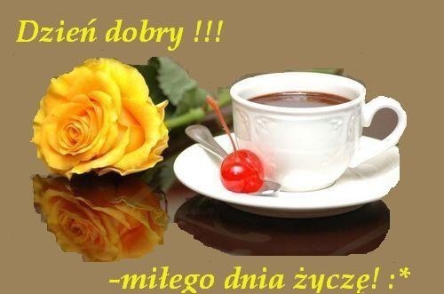 Kawa i żółta róża